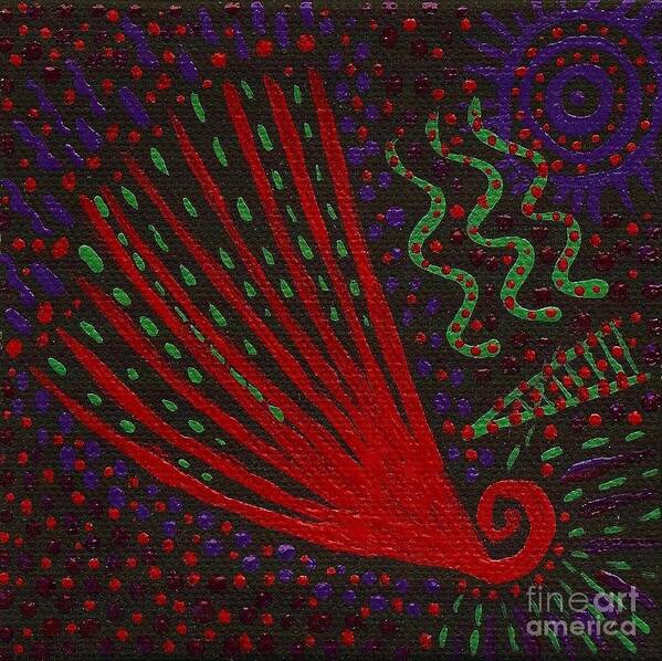 Abstract Poster featuring the painting Aboriginal Vibes by Vicki Maheu