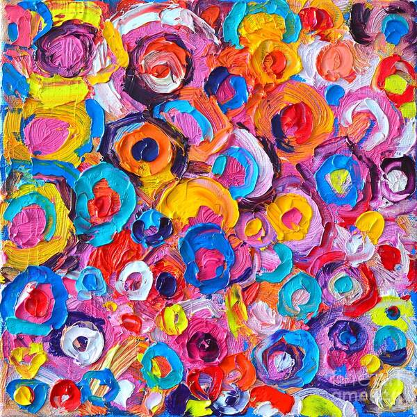 Abstract Poster featuring the painting Abstract Colorful Flowers 2 - Paint Joy Series by Ana Maria Edulescu