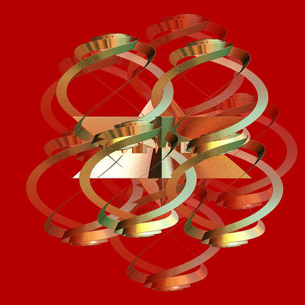 Abstract Poster featuring the digital art Abstract on Red Series 4 by Linda Phelps