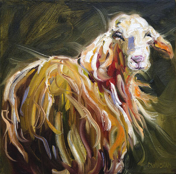 Lamb Poster featuring the painting Abstract Sheep by Diane Whitehead