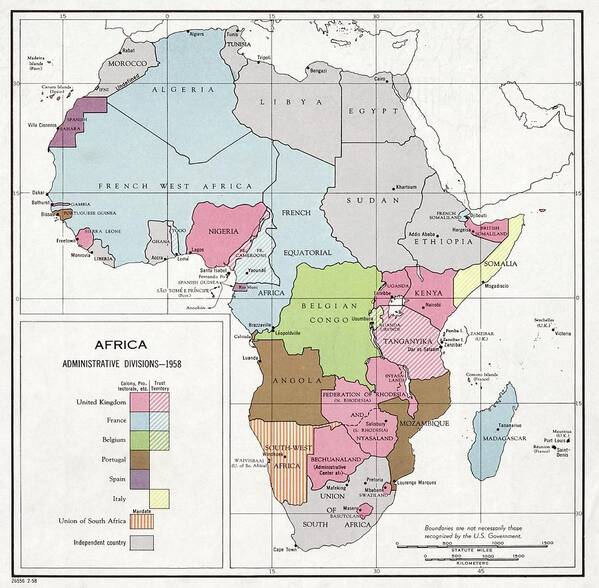 Africa Poster featuring the photograph Administrative Divisions Of Africa by Library Of Congress, Geography And Map Division