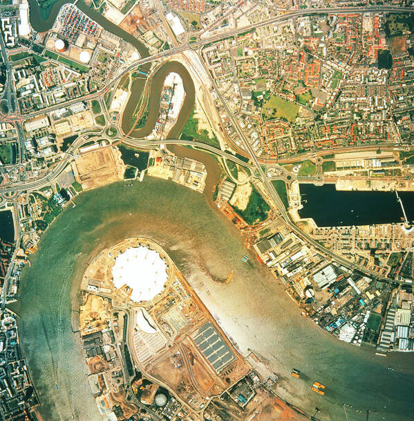 London Poster featuring the photograph Aerial Image Of London And Its Millennium Dome by Nrsc Ltd/science Photo Library