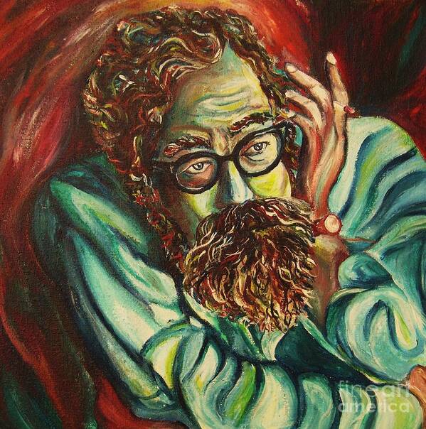 Allen Ginsberg Poster featuring the painting Alan Ginsberg Poet Philosopher by Carole Spandau