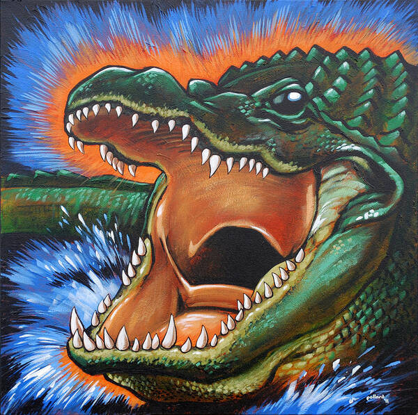 Alligator Poster featuring the painting Alligator by Glenn Pollard