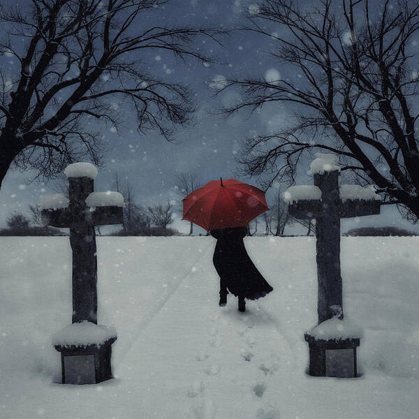 Woman Poster featuring the photograph Alone In The Snow by Joana Kruse