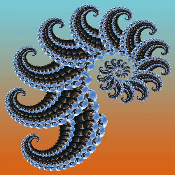 Ammonite Poster featuring the digital art Ammonite by Soumya Bouchachi