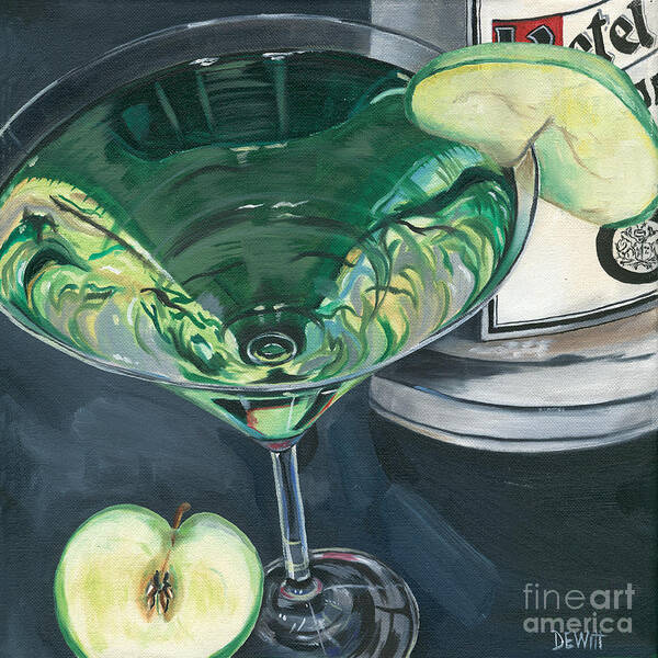 Apple Poster featuring the painting Apple Martini by Debbie DeWitt