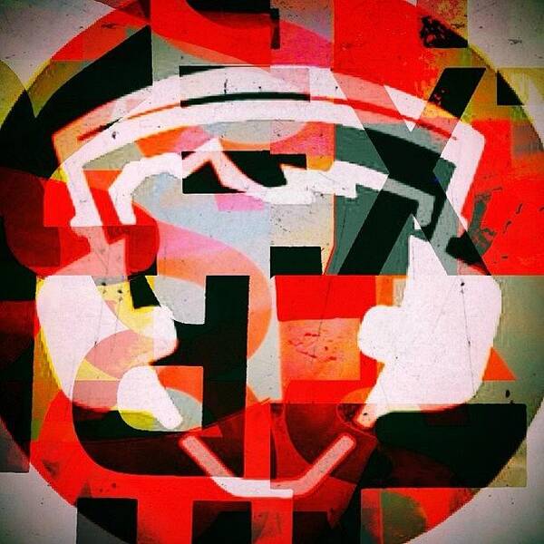 Head Poster featuring the photograph #art #abstractart #sign #iphoneedit by Simon Barry