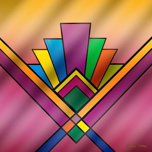 Art Deco Pattern 6 Poster featuring the digital art Art Deco Pattern 6 by Chuck Staley