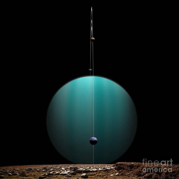 Astronomy Poster featuring the digital art Artists Depiction Of A Ringed Gas Giant by Marc Ward