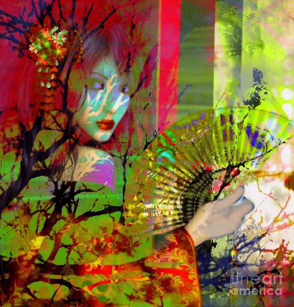 Geisha Poster featuring the digital art Asian Beauty by Serenity Studio Art