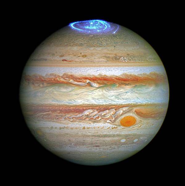 Jupiter Poster featuring the photograph Aurora On Jupiter by Nasa/esa/stsci/science Photo Library