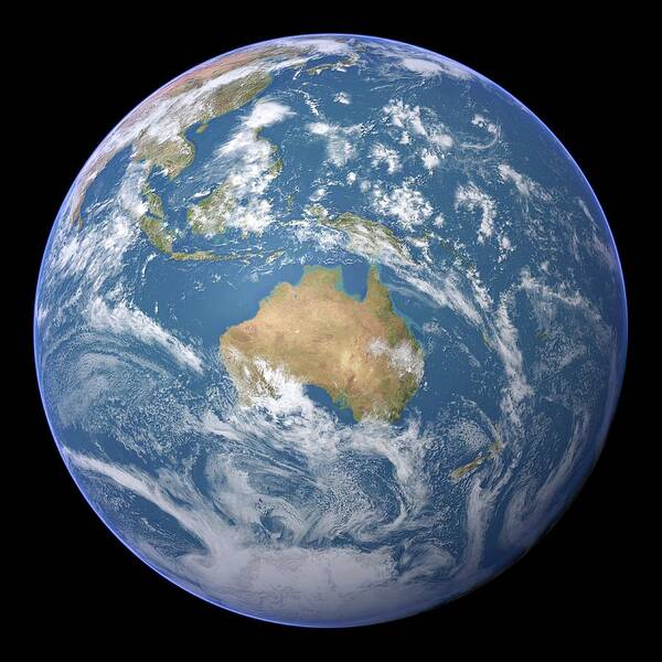 Earth Poster featuring the photograph Australia by Planetary Visions Ltd/science Photo Library