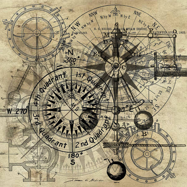 Steampunk Poster featuring the painting AutoWheel III by James Christopher Hill