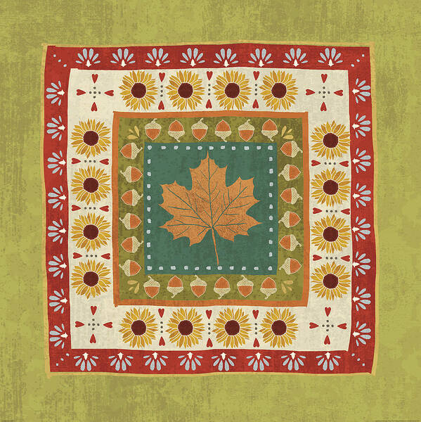 Autumn Poster featuring the painting Autumn Song Tiles II by Veronique Charron