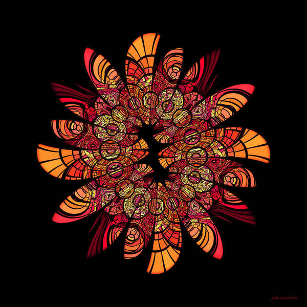 Abstract Poster featuring the digital art Autumn Wreath by Judi Suni Hall