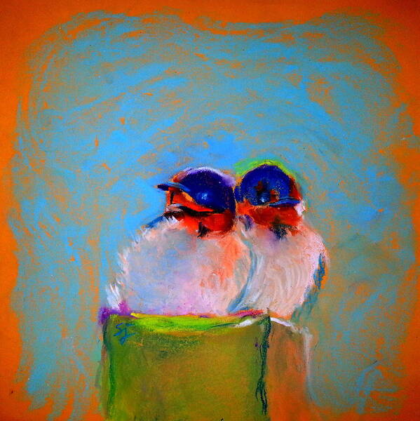 Swallows Poster featuring the painting Baby Swallows by Sue Jacobi