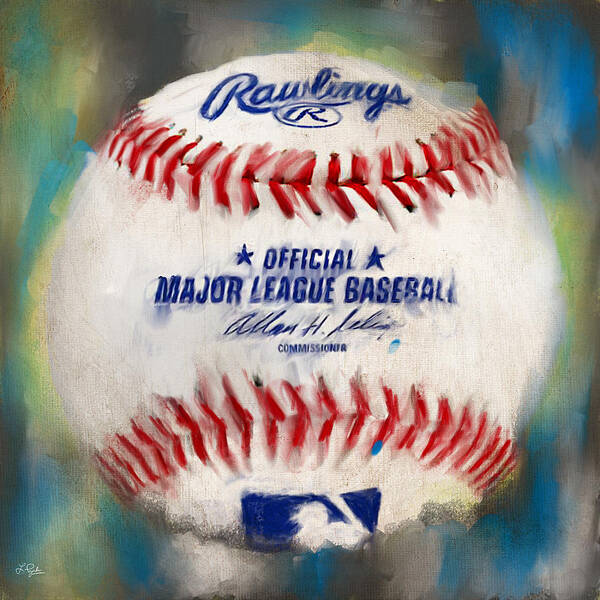Baseball Poster featuring the digital art Baseball IV by Lourry Legarde