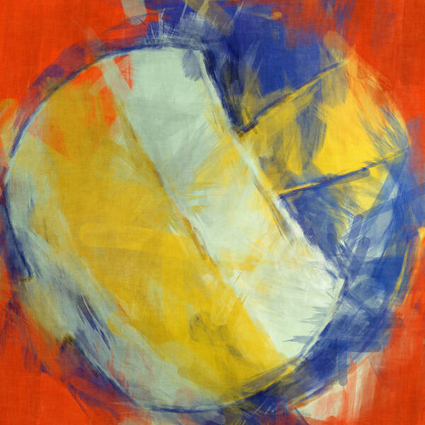 Beach Poster featuring the digital art Beach Volleyball Abstract by David G Paul
