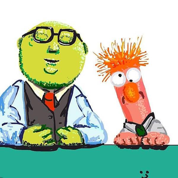 Beaker Poster featuring the photograph Beaker and the professor by David Burles