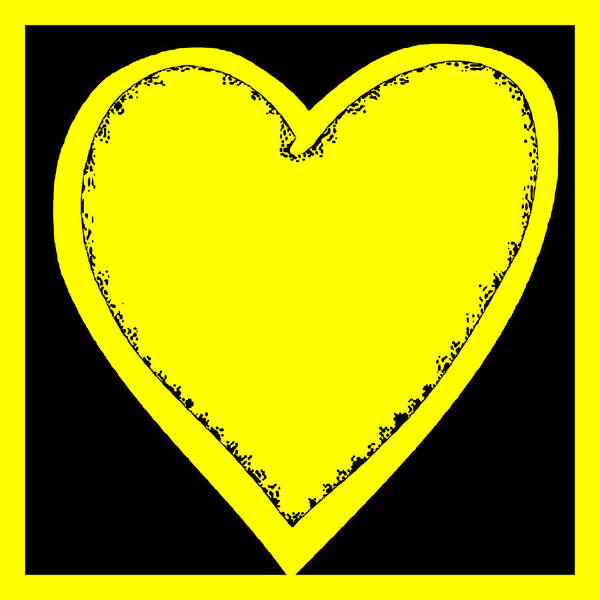 Valentine Poster featuring the digital art Big Heart 1 Yellow by Marianne Campolongo
