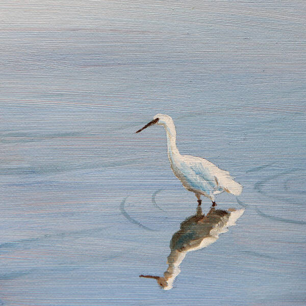 Animals Poster featuring the painting Bird in a Pond by Masha Batkova