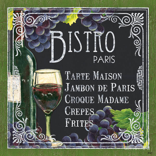 Bistro Poster featuring the painting Bistro Paris by Debbie DeWitt