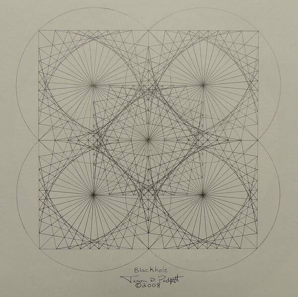 Fractals Poster featuring the drawing Blackhole by Jason Padgett