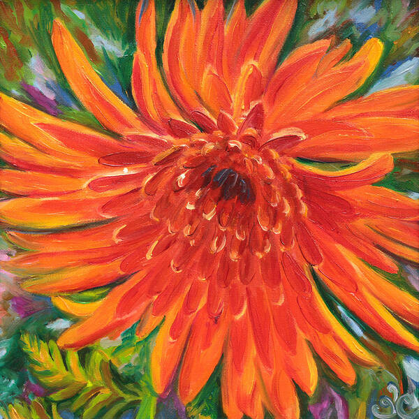 Chrysanthemum Poster featuring the painting Bloom by Trina Teele
