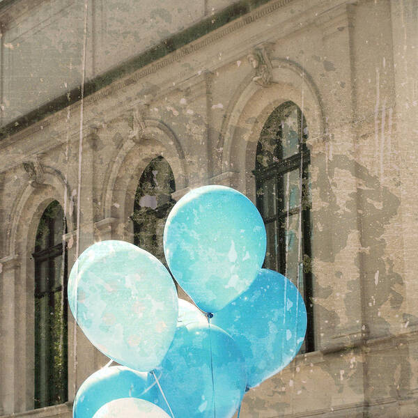 Texture Poster featuring the photograph Blue Balloons by Brooke T Ryan