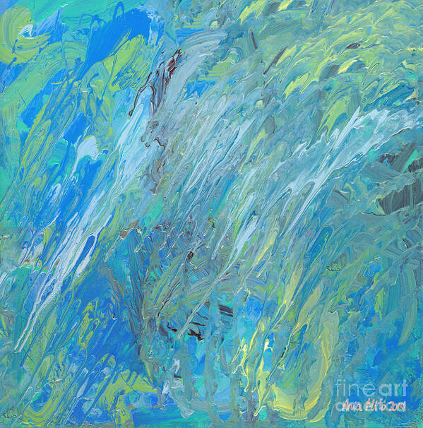 Abstract Poster featuring the painting Blue Green Abstract by Ania M Milo