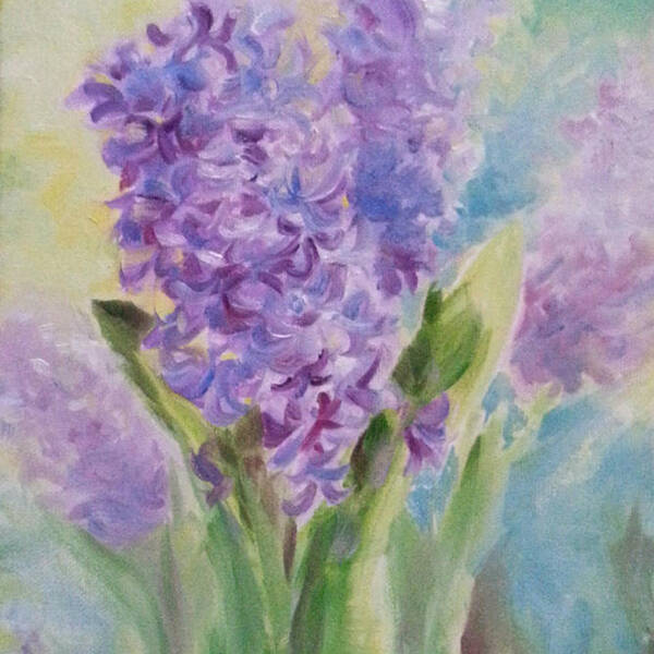 Blue Poster featuring the painting Blue Hyacinth by Sharon Casavant