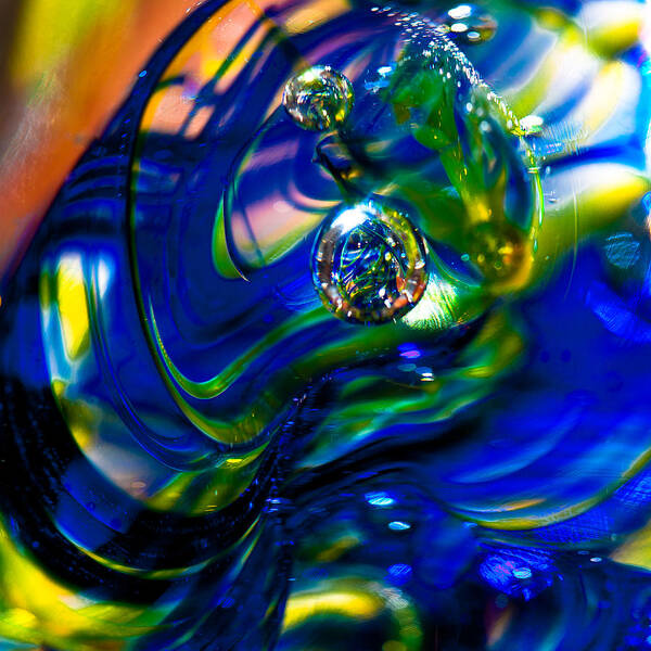 Glass Poster featuring the photograph Blue Swirls by David Patterson