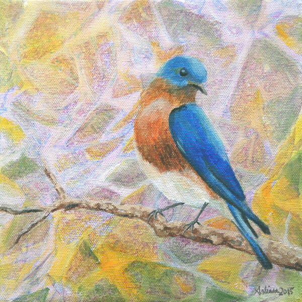 Bluebird Poster featuring the painting Bluebird - Birds in the Wild by Arlissa Vaughn
