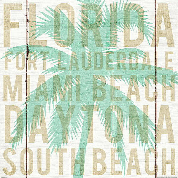 Coastal Poster featuring the painting Bon Voyage Florida Palm by Michael Mullan