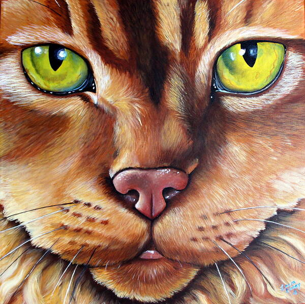Cat Poster featuring the painting BooBoo by Laura Carey