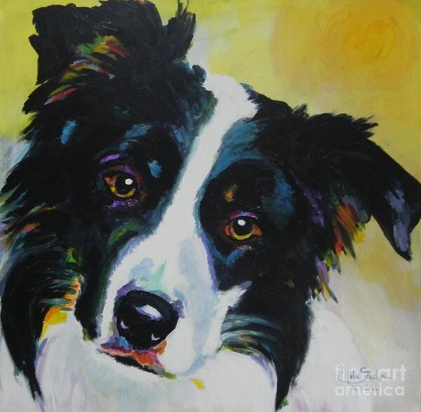 Border Collie Poster featuring the painting Border Collie Anna by Jolanta Shiloni