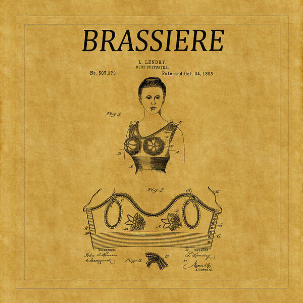 Bra Poster featuring the photograph Bra Patent 9 by Andrew Fare