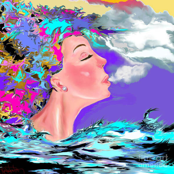 Breath Poster featuring the digital art Just Breathe by Lori Lovetere