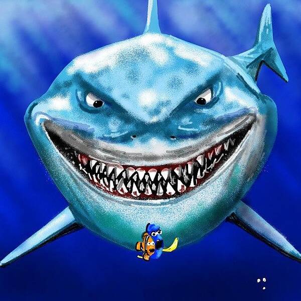 Me Poster featuring the photograph #brucetheshark #shark #sharkds2 #nemo by David Burles