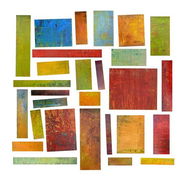 Textural Poster featuring the painting Building Blocks One by Michelle Calkins