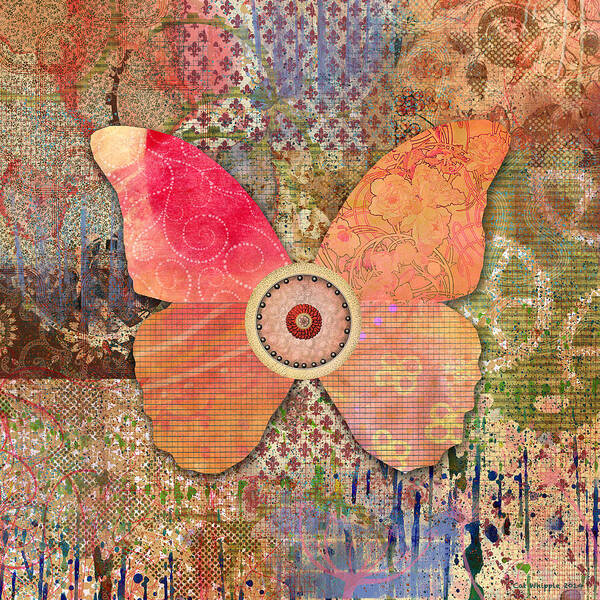 Butterfly Poster featuring the digital art Butterfly Collage 1 by Cat Whipple
