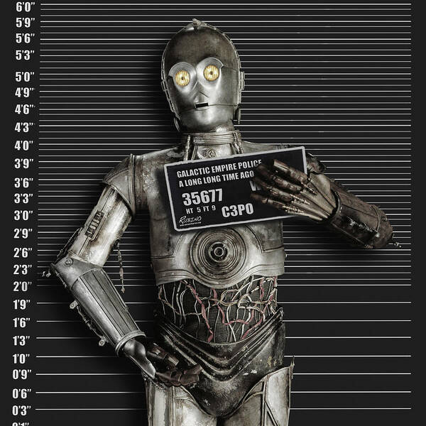 C-3po Poster featuring the photograph C-3PO Mug Shot by Tony Rubino