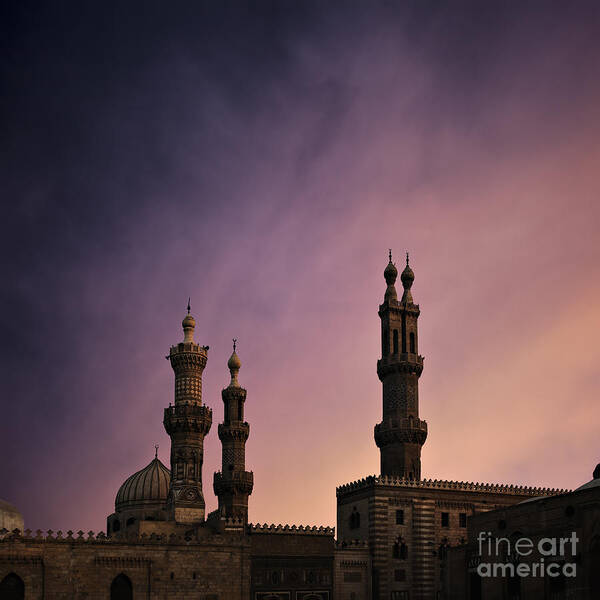 Egypt Poster featuring the photograph Cairo mosque at dusk by Sophie McAulay
