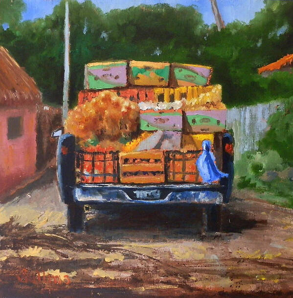 Truck Poster featuring the painting Camionetta de Verduras by David Sullins