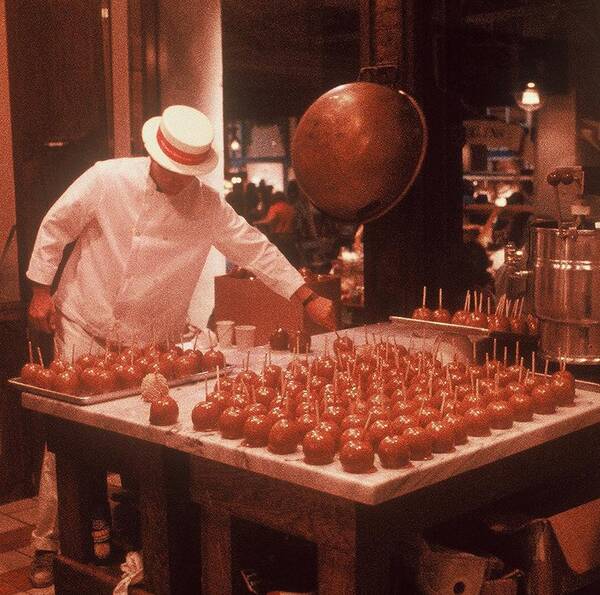 Apples Poster featuring the photograph Candy Apple Man by Rodney Lee Williams