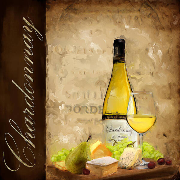 Wine Poster featuring the painting Chardonnay III by Lourry Legarde