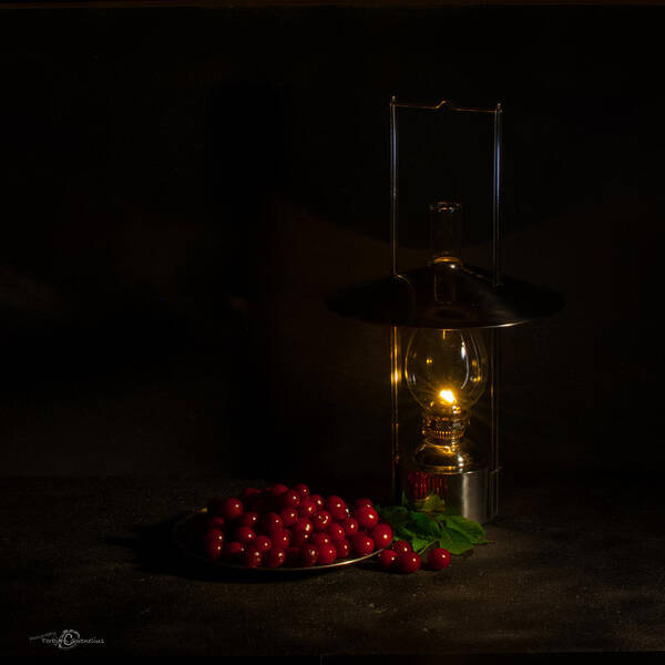 Cherries In The Night Poster featuring the photograph Cherries in the night by Torbjorn Swenelius