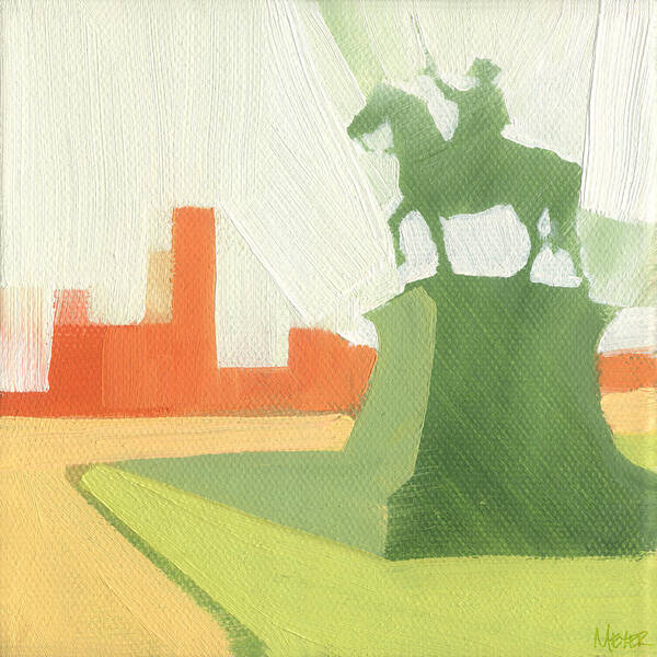 Horse Poster featuring the painting Chicago Kosciuszko Statue 15 of 100 by W Michael Meyer