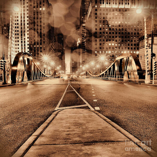 Chicago Poster featuring the photograph Chicago Median by Brett Maniscalco